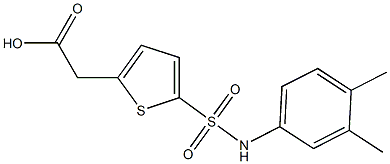 2-{5-[(3,4-dimethylphenyl)sulfamoyl]thiophen-2-yl}acetic acid Struktur