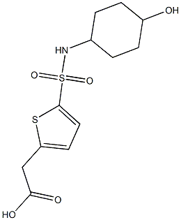 2-{5-[(4-hydroxycyclohexyl)sulfamoyl]thiophen-2-yl}acetic acid Struktur