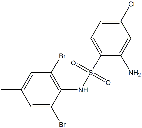 2-amino-4-chloro-N-(2,6-dibromo-4-methylphenyl)benzene-1-sulfonamide Struktur