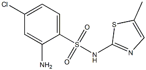 2-amino-4-chloro-N-(5-methyl-1,3-thiazol-2-yl)benzene-1-sulfonamide Struktur