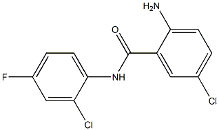 2-amino-5-chloro-N-(2-chloro-4-fluorophenyl)benzamide Struktur