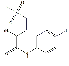 2-amino-N-(4-fluoro-2-methylphenyl)-4-(methylsulfonyl)butanamide Struktur