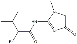 2-bromo-3-methyl-N-(1-methyl-4-oxo-4,5-dihydro-1H-imidazol-2-yl)butanamide Struktur