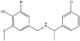 2-bromo-4-({[1-(3-chlorophenyl)ethyl]amino}methyl)-6-methoxyphenol Struktur