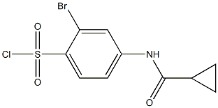 2-bromo-4-[(cyclopropylcarbonyl)amino]benzenesulfonyl chloride Struktur