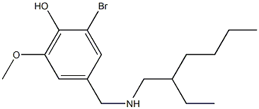 2-bromo-4-{[(2-ethylhexyl)amino]methyl}-6-methoxyphenol Struktur