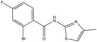 2-bromo-4-fluoro-N-(4-methyl-1,3-thiazol-2-yl)benzamide Struktur