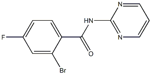 2-bromo-4-fluoro-N-pyrimidin-2-ylbenzamide Struktur