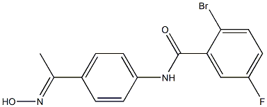 2-bromo-5-fluoro-N-{4-[1-(hydroxyimino)ethyl]phenyl}benzamide Struktur