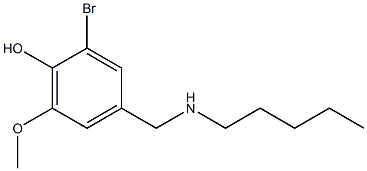 2-bromo-6-methoxy-4-[(pentylamino)methyl]phenol Struktur