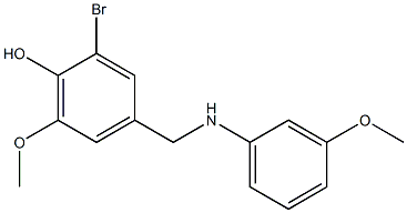 2-bromo-6-methoxy-4-{[(3-methoxyphenyl)amino]methyl}phenol Struktur