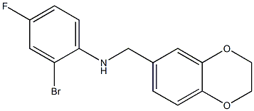 2-bromo-N-(2,3-dihydro-1,4-benzodioxin-6-ylmethyl)-4-fluoroaniline Struktur