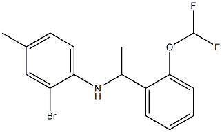 2-bromo-N-{1-[2-(difluoromethoxy)phenyl]ethyl}-4-methylaniline Struktur