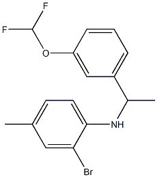 2-bromo-N-{1-[3-(difluoromethoxy)phenyl]ethyl}-4-methylaniline Struktur