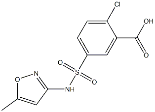 2-chloro-5-[(5-methyl-1,2-oxazol-3-yl)sulfamoyl]benzoic acid Struktur