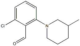 2-chloro-6-(3-methylpiperidin-1-yl)benzaldehyde Struktur