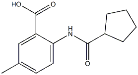 2-cyclopentaneamido-5-methylbenzoic acid Struktur