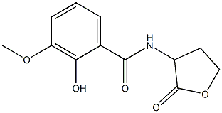 2-hydroxy-3-methoxy-N-(2-oxooxolan-3-yl)benzamide Struktur