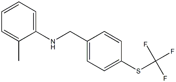 2-methyl-N-({4-[(trifluoromethyl)sulfanyl]phenyl}methyl)aniline Struktur