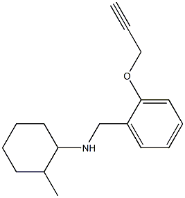 2-methyl-N-{[2-(prop-2-yn-1-yloxy)phenyl]methyl}cyclohexan-1-amine Struktur