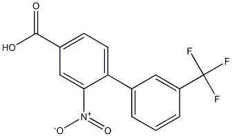 2-nitro-3'-(trifluoromethyl)-1,1'-biphenyl-4-carboxylic acid Struktur