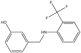 3-({[2-(trifluoromethyl)phenyl]amino}methyl)phenol Struktur