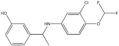 3-(1-{[3-chloro-4-(difluoromethoxy)phenyl]amino}ethyl)phenol Struktur