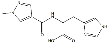 3-(1H-imidazol-4-yl)-2-[(1-methyl-1H-pyrazol-4-yl)formamido]propanoic acid Struktur