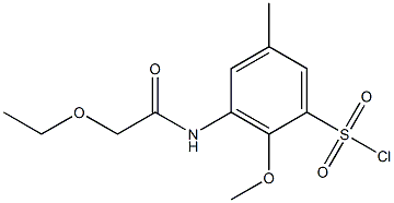 3-(2-ethoxyacetamido)-2-methoxy-5-methylbenzene-1-sulfonyl chloride Struktur