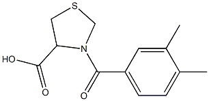 3-(3,4-dimethylbenzoyl)-1,3-thiazolidine-4-carboxylic acid Struktur