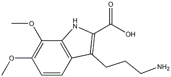 3-(3-aminopropyl)-6,7-dimethoxy-1H-indole-2-carboxylic acid Struktur