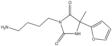 3-(4-aminobutyl)-5-(furan-2-yl)-5-methylimidazolidine-2,4-dione Struktur