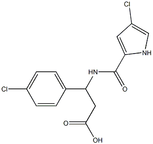 3-(4-chlorophenyl)-3-{[(4-chloro-1H-pyrrol-2-yl)carbonyl]amino}propanoic acid Struktur