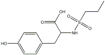 3-(4-hydroxyphenyl)-2-[(propylsulfonyl)amino]propanoic acid Struktur