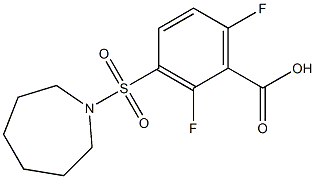 3-(azepane-1-sulfonyl)-2,6-difluorobenzoic acid Struktur