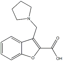 3-(pyrrolidin-1-ylmethyl)-1-benzofuran-2-carboxylic acid Struktur