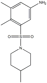 3,4-dimethyl-5-[(4-methylpiperidine-1-)sulfonyl]aniline Struktur