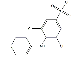 3,5-dichloro-4-(4-methylpentanamido)benzene-1-sulfonyl chloride Struktur