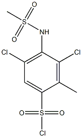 3,5-dichloro-4-methanesulfonamido-2-methylbenzene-1-sulfonyl chloride Struktur