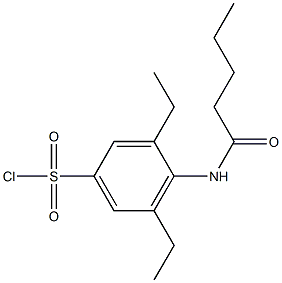 3,5-diethyl-4-pentanamidobenzene-1-sulfonyl chloride Struktur