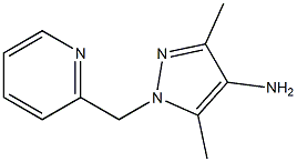 3,5-dimethyl-1-(pyridin-2-ylmethyl)-1H-pyrazol-4-amine Struktur