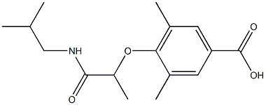 3,5-dimethyl-4-{1-[(2-methylpropyl)carbamoyl]ethoxy}benzoic acid Struktur