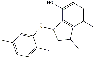 3-[(2,5-dimethylphenyl)amino]-1,7-dimethyl-2,3-dihydro-1H-inden-4-ol Struktur