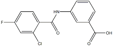 3-[(2-chloro-4-fluorobenzoyl)amino]benzoic acid Struktur