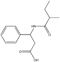 3-[(2-methylbutanoyl)amino]-3-phenylpropanoic acid Struktur