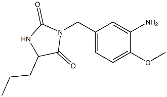 3-[(3-amino-4-methoxyphenyl)methyl]-5-propylimidazolidine-2,4-dione Struktur