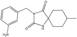 3-[(3-aminophenyl)methyl]-8-methyl-1,3-diazaspiro[4.5]decane-2,4-dione Struktur