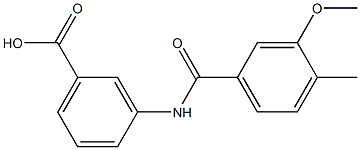 3-[(3-methoxy-4-methylbenzene)amido]benzoic acid Struktur