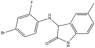 3-[(4-bromo-2-fluorophenyl)amino]-5-methyl-2,3-dihydro-1H-indol-2-one Struktur