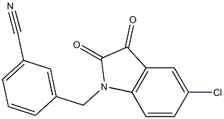 3-[(5-chloro-2,3-dioxo-2,3-dihydro-1H-indol-1-yl)methyl]benzonitrile Struktur